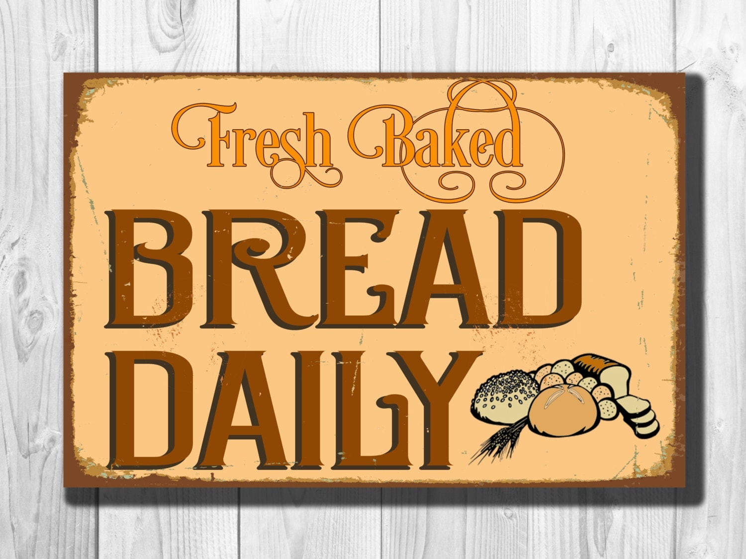 FRESH BAKED BREAD Sign Bread Sign Bakery Sign by ClassicMetalSigns