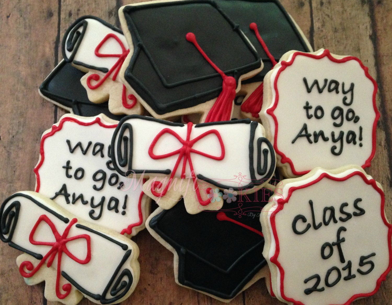 Graduation decorated cookies by Magnificookies on Etsy