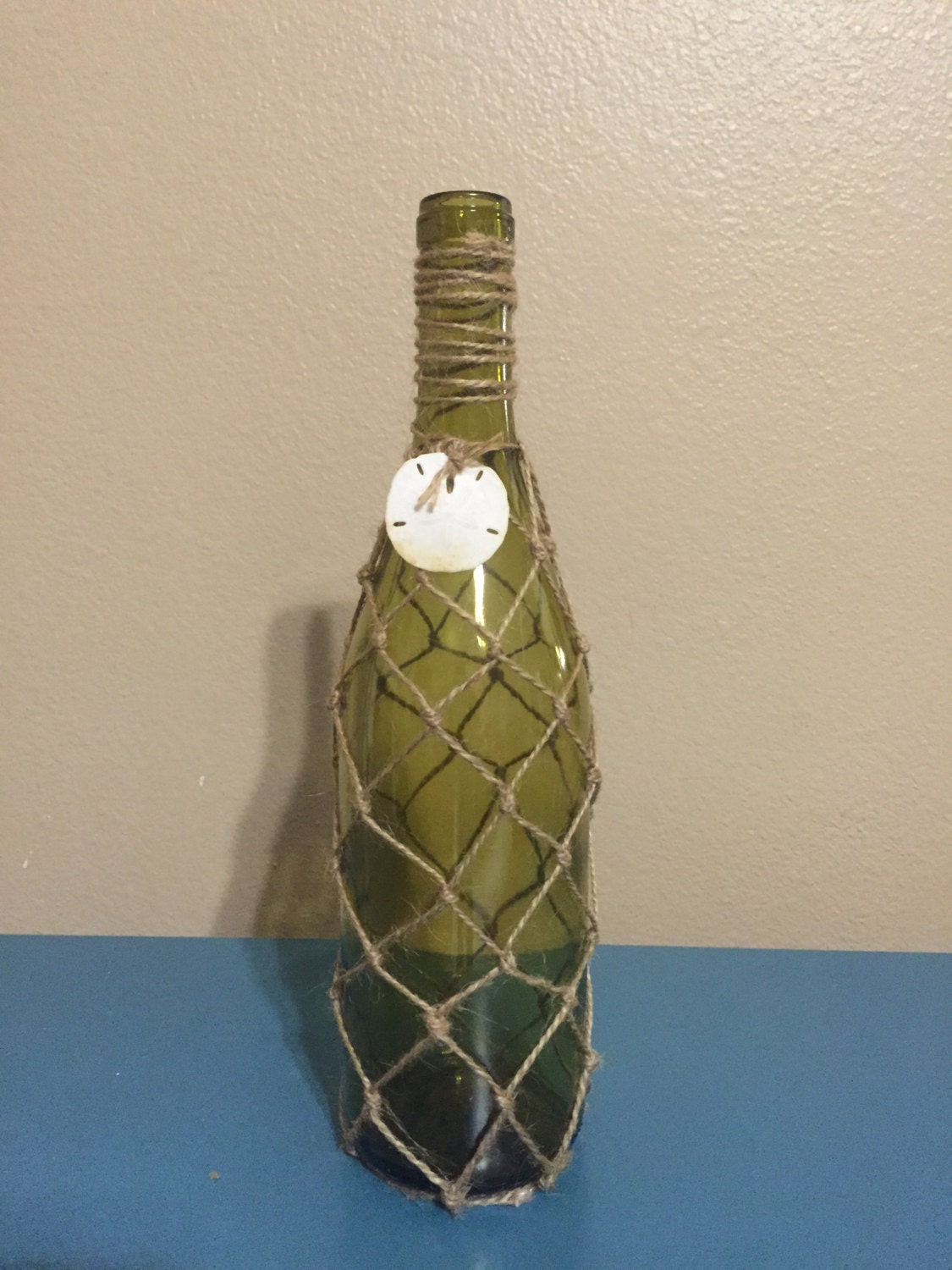 Beachy Macrame Wine Bottles coastal decor nautical decor
