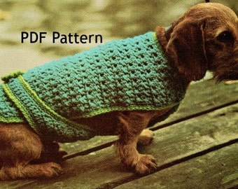 Vintage Small Dog Poodle Sweater Jacket Crochet Pattern