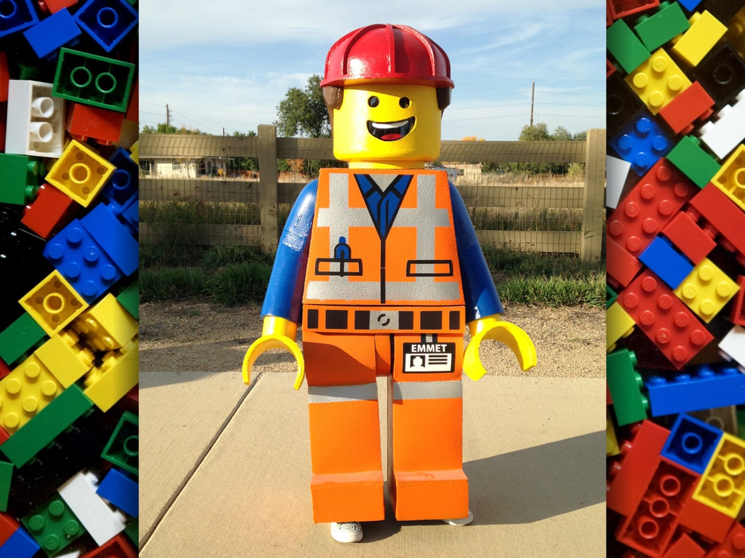 LEGO Emmet minifigure costume. Made to order life-size