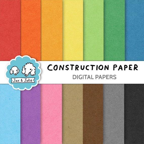 Construction Paper Digital Papers / Backgrounds for Personal