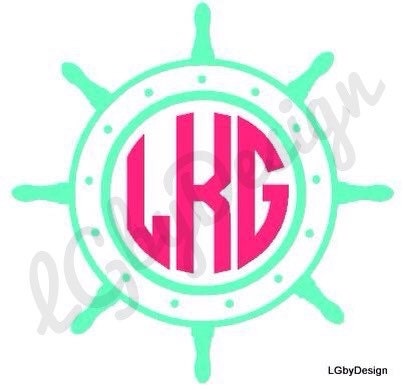 Download Ship Wheel Decal with Monogram by LGbyDesign on Etsy