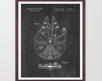 Star Wars - MIllenium Falcon - Star Wars Patent - Star Wars Poster - Star Wars Art - MIllenium Falcon Patent - Star Wars Wall Art - Falcon