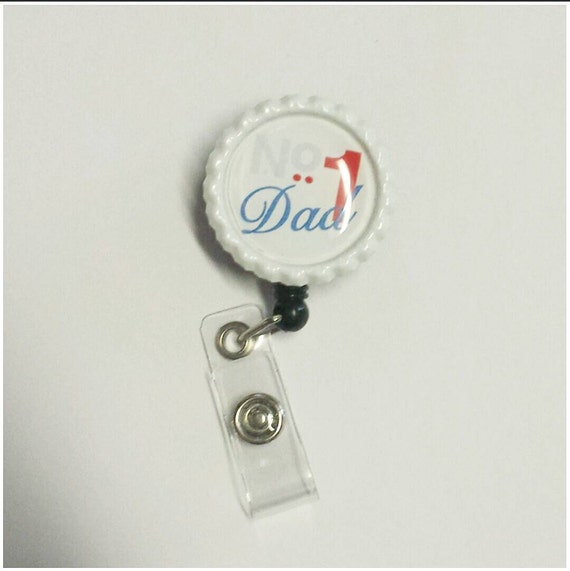 Mens badge reel No. 1 dad by ChiChisKreations on Etsy