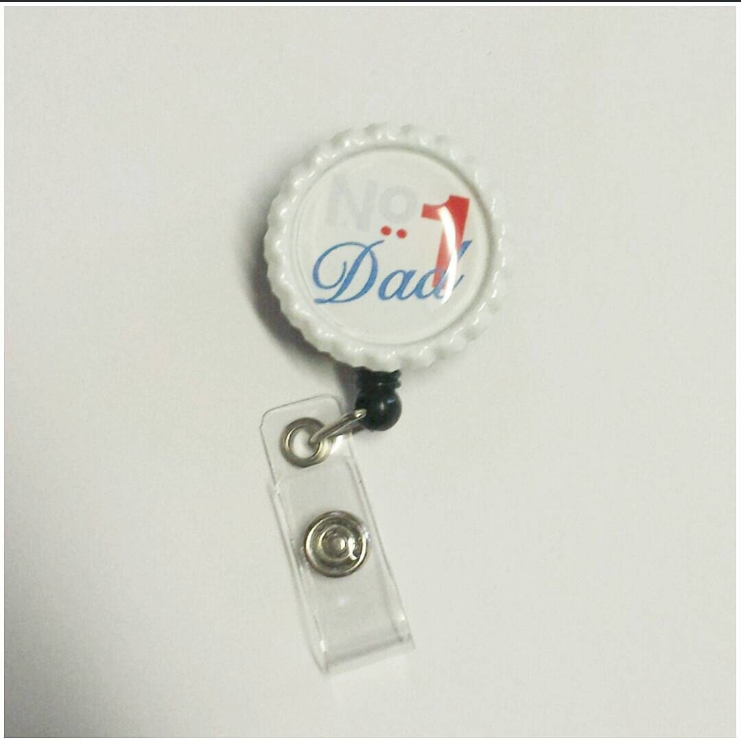 Mens badge reel No. 1 dad by ChiChisKreations on Etsy