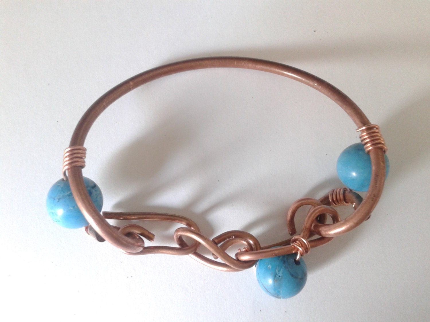 handmade copper wire bracelet rustic copper bracelet by tizianat