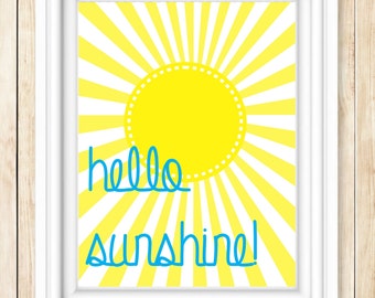 Hello Sunshine Digital Print Printable Instant Download