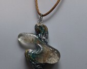 OOAK The Power of Water  Charm Pendant, Necklace, 20 inch Golden Silk Cord, Mixed Media  by Vadim Moroz, unisex jewelry unique gift