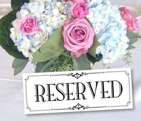 Reserved Sign 3B White Tent Cards / Printable / by PrintablePixels