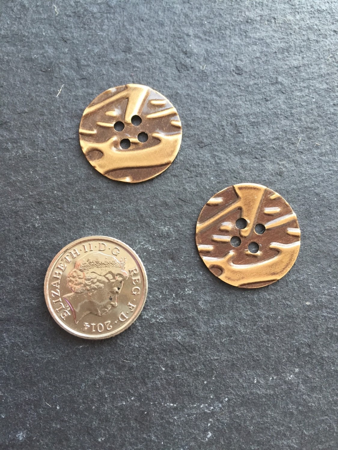 Metal buttons textured buttons embossed texture by HandmadeByKikiJ