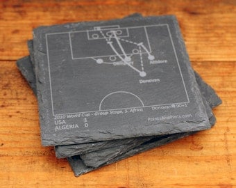 U.S. World Cup Greatest Plays - Slate Coasters (Set of 4)