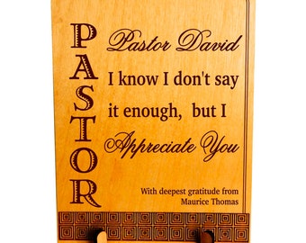 Christmas Gift to Pastor Pastor Appreciation Plaque Custom