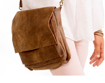 Sale!!! Distressed Brown leather crossbody bag / crossbody leather bag/ leather shoulder bag