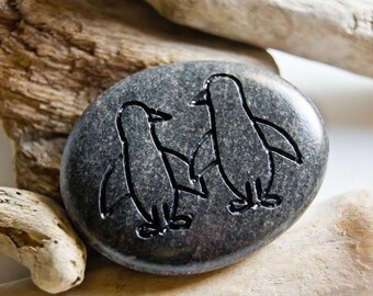 Personalized Penguin Pebble, Penguin stone, Penguin keepsake, Penguin decoration, Personalized penguin stone, Personalized love gift