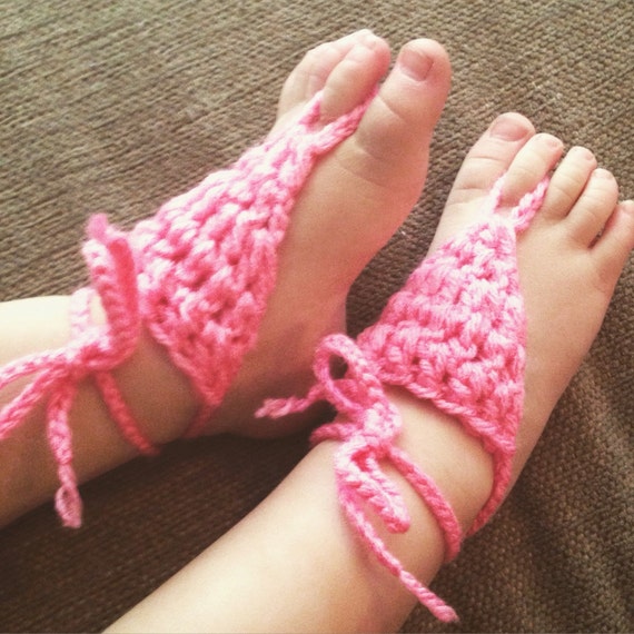 Crocheted Barefoot Sandals all sizes by ShopStardell on Etsy