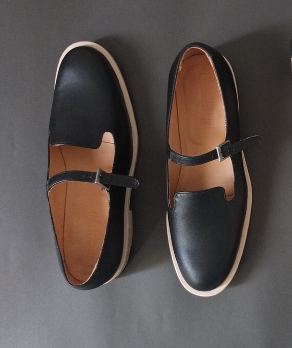 Handmade to order Mary Jane slip-on loafers by Metaformose