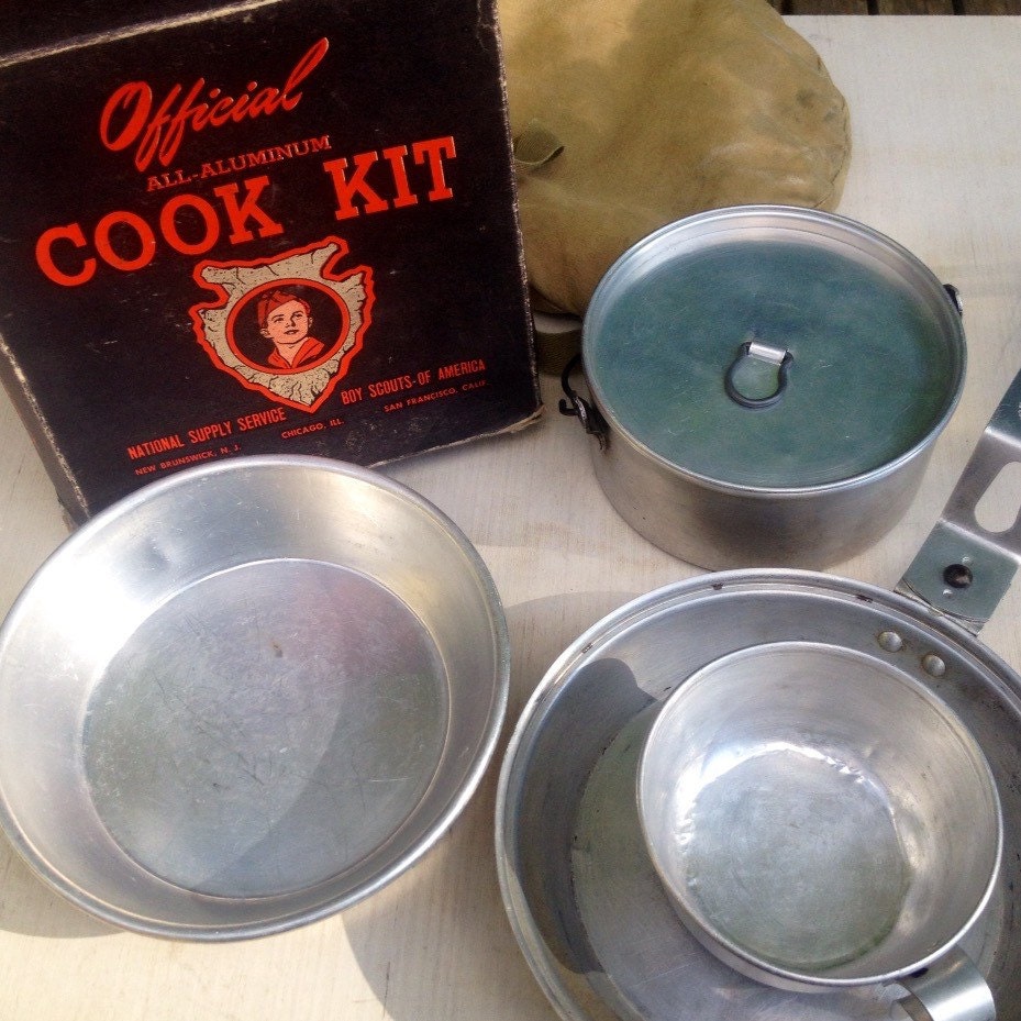 50's Vintage Official Boy Scout Mess Kit / Camping Gear