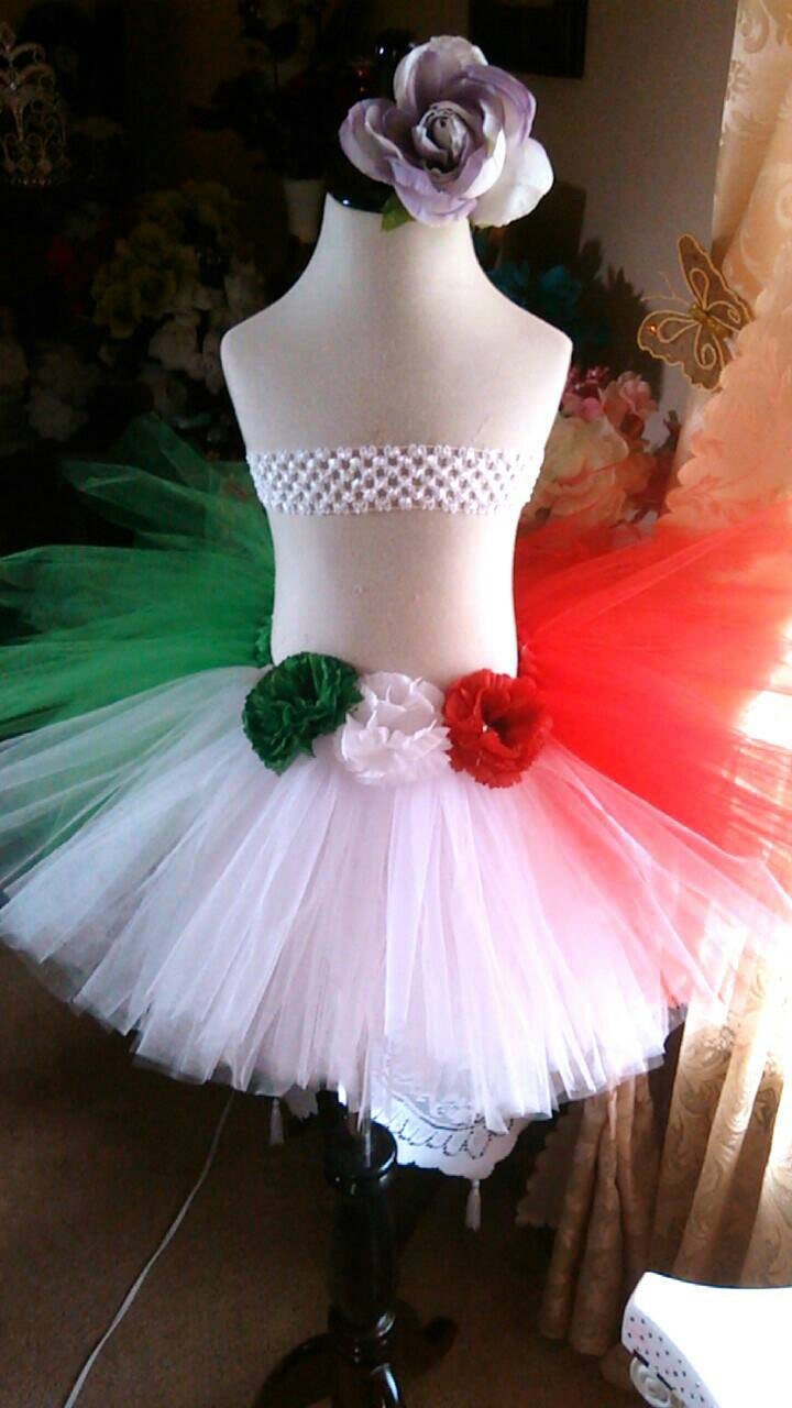Italian flag Tutu skirtrhinestones and flowers. All flag