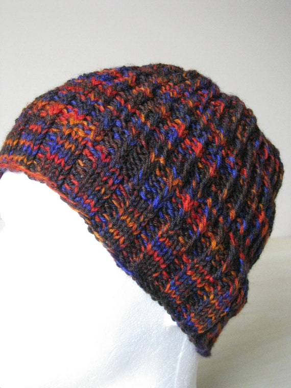 Instant Download Mens Knit Hat Sock Yarn Hat Knitting pattern