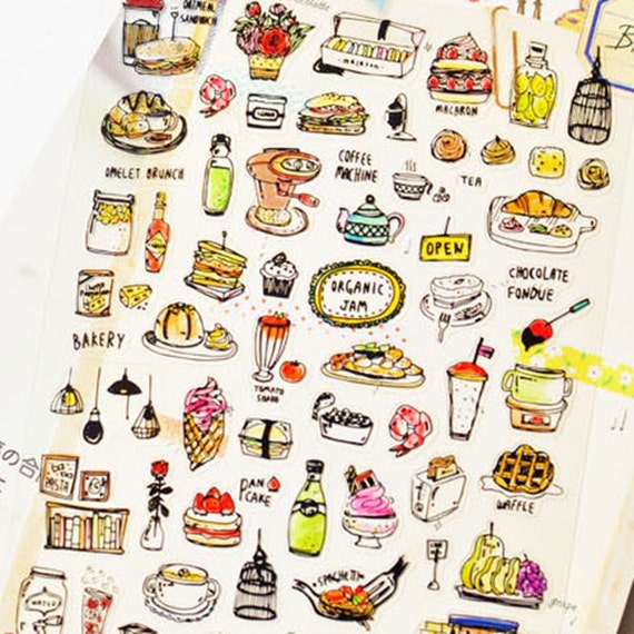 cute stickers food sticker korean sticker scrapbooking