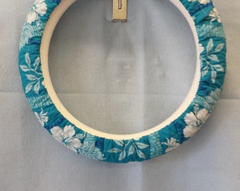 Teal Hawaiian Steering Wheel Cover