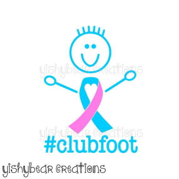 Stick figure Clubfoot Support Ribbon custom vinyl car decal
