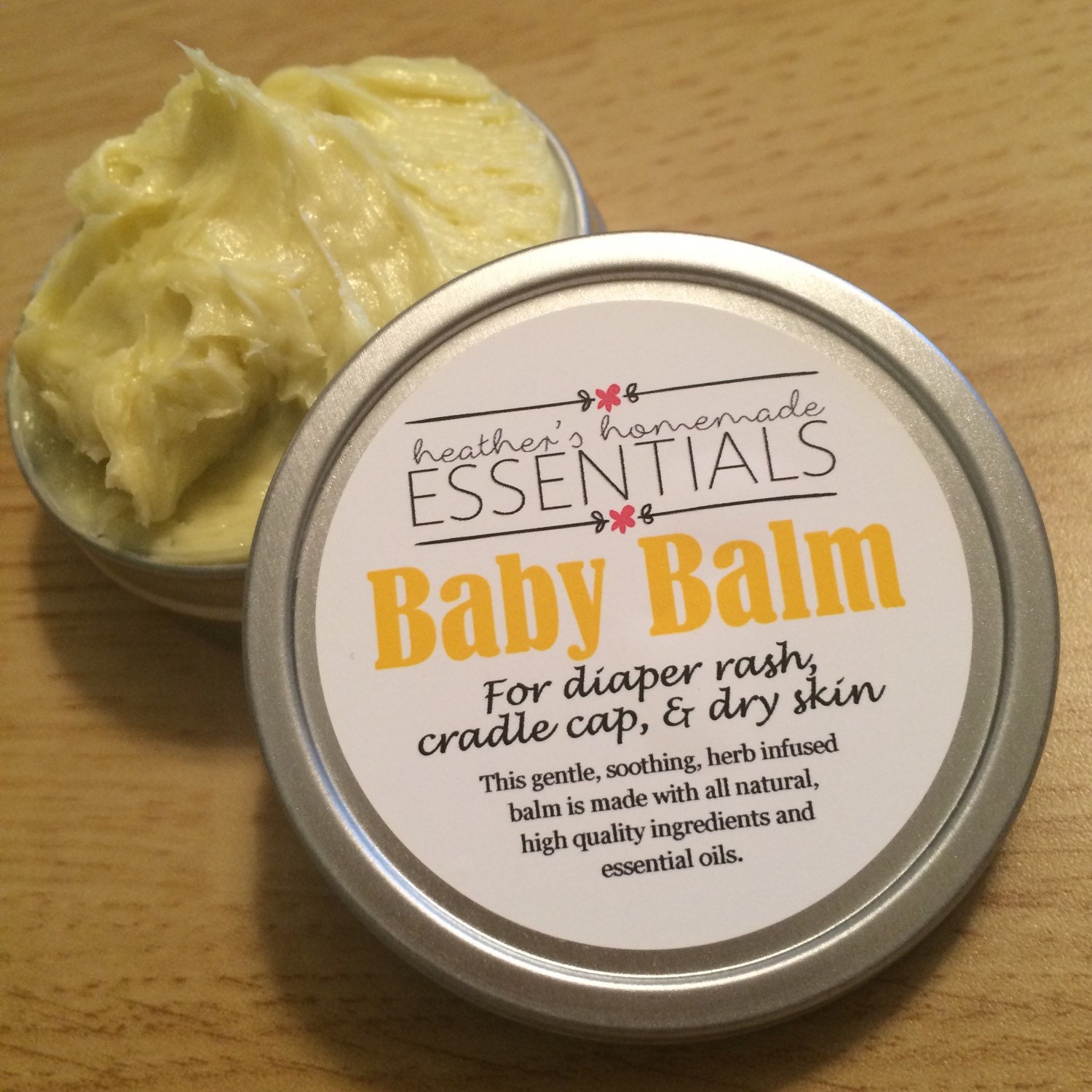 Baby Balm All Natural Diaper Rash/Cradle by HsHomemadeEssentials