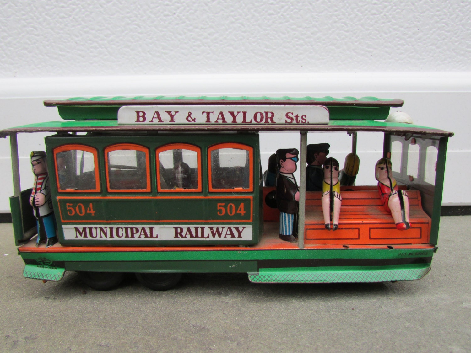 Vintage Tin Friction Litho San Francisco Toy Cable Car Street