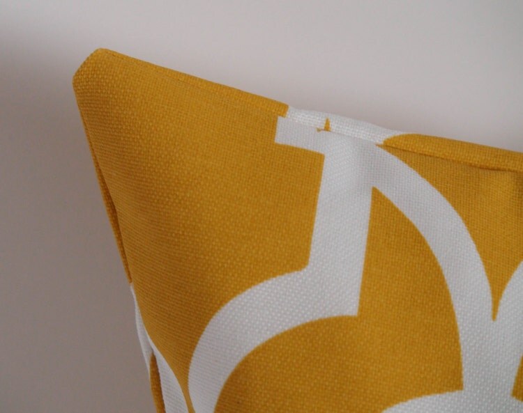 Outdoor pillows 18x18 Yellow outdoor pillow cover by PillowCorner