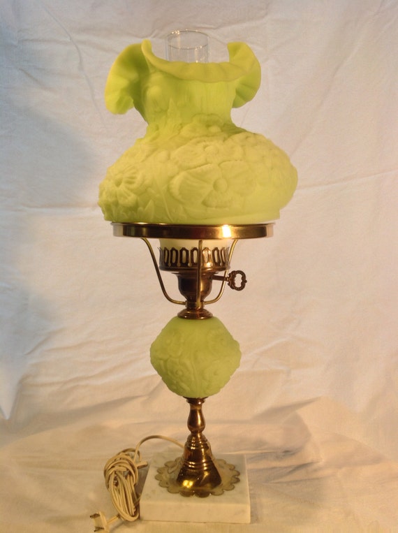 Fenton Poppy Lime Green Satin Electric GWTW by lizabethsloft
