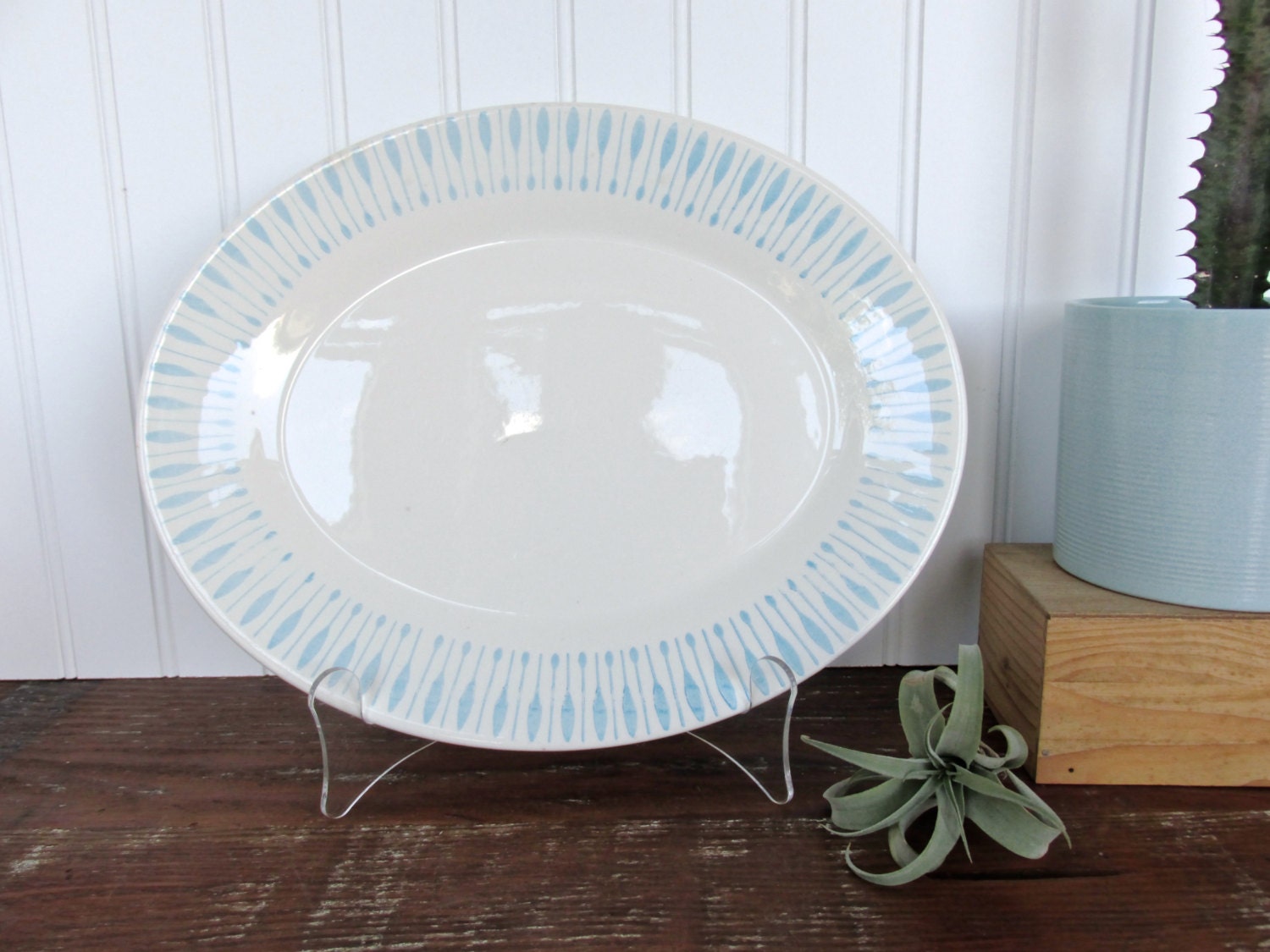 Vintage Atomic Turquoise Serving Platter, 1950s Aqua ...