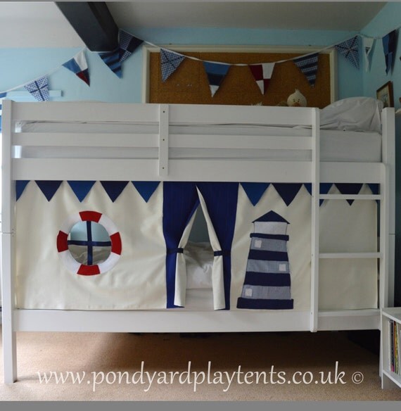 Nautical bunk bed tent. Create a secret hideaway to inspire