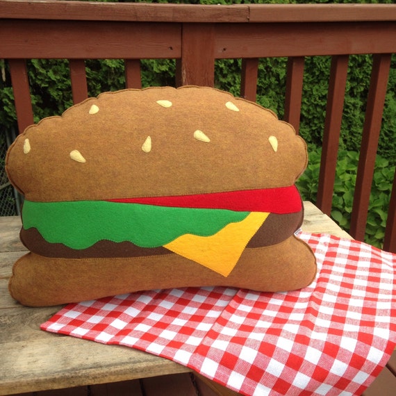 cheeseburger pillow