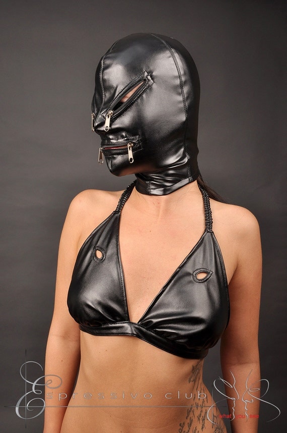 Sensory Deprivation Leather Mask With Zi