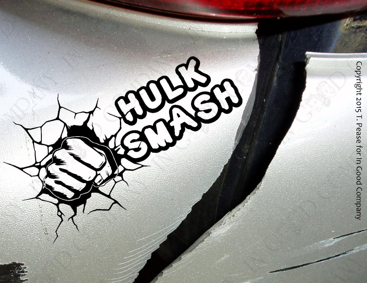 HULK SMASH Decals THREE 3 Decals To apply to your Bumper