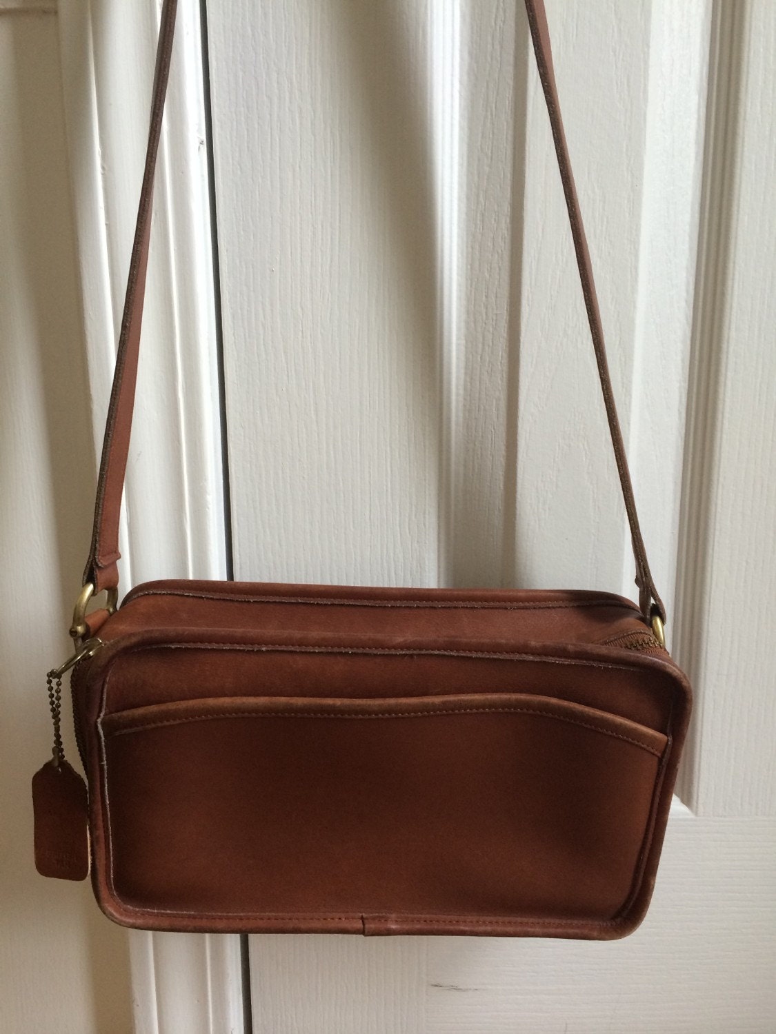 Vintage Coach Brown Leather Crossbody Bag