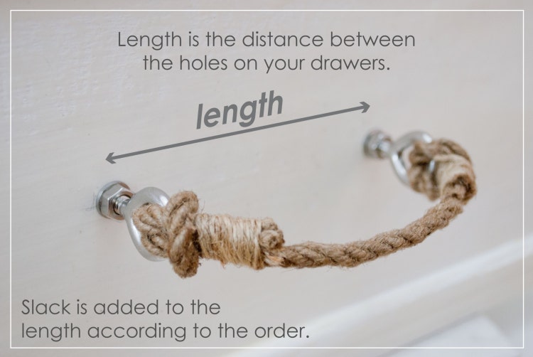 Cotton Rope Handle Drawer Pulls Simple Rustic by FrankusCraft