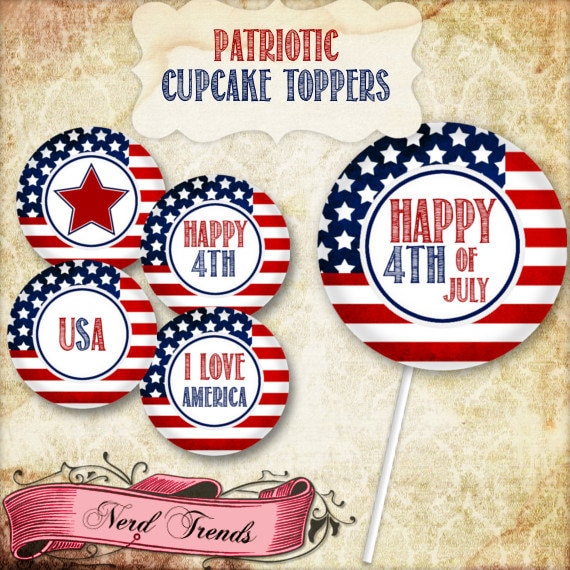 Patriotic Cupcake Toppers