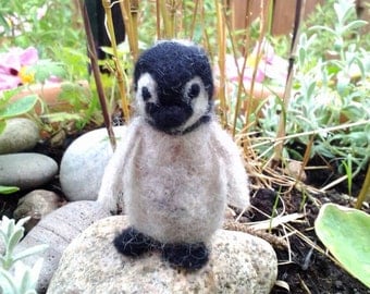 Needle felted baby penguin