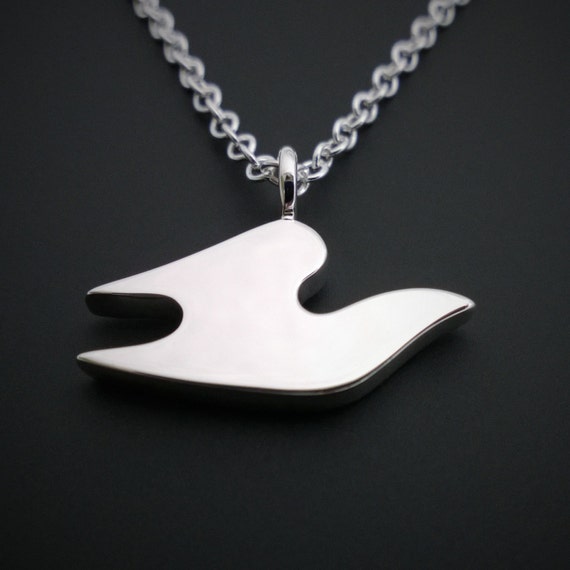 Sterling Silver Dove Necklace Pendant Sterling Dove Necklace, Sterling
