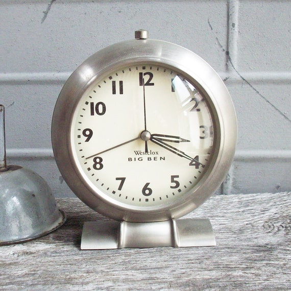 Vintage Reproduction of and Antique Alarm Clock / Art Deco