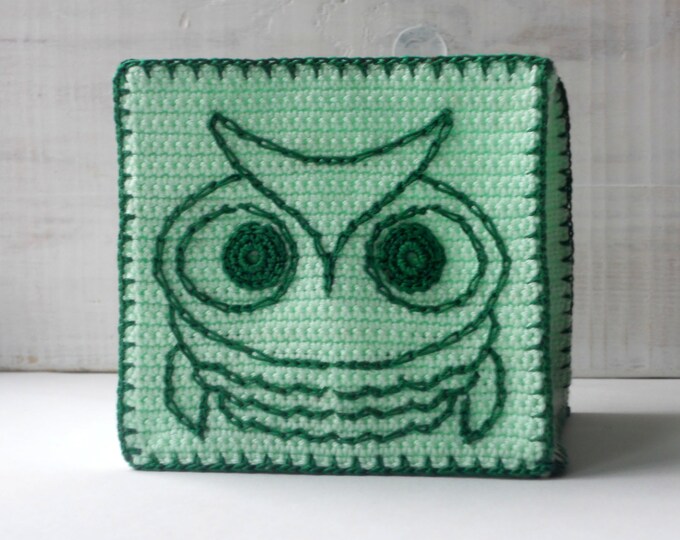 Nursery Owl Storage Bin, Owl Decor, Owls Office and Desk Storage, Mint Green Storage Box with Owl's Embroidery, Owl Interior, Owl Gift, Bird