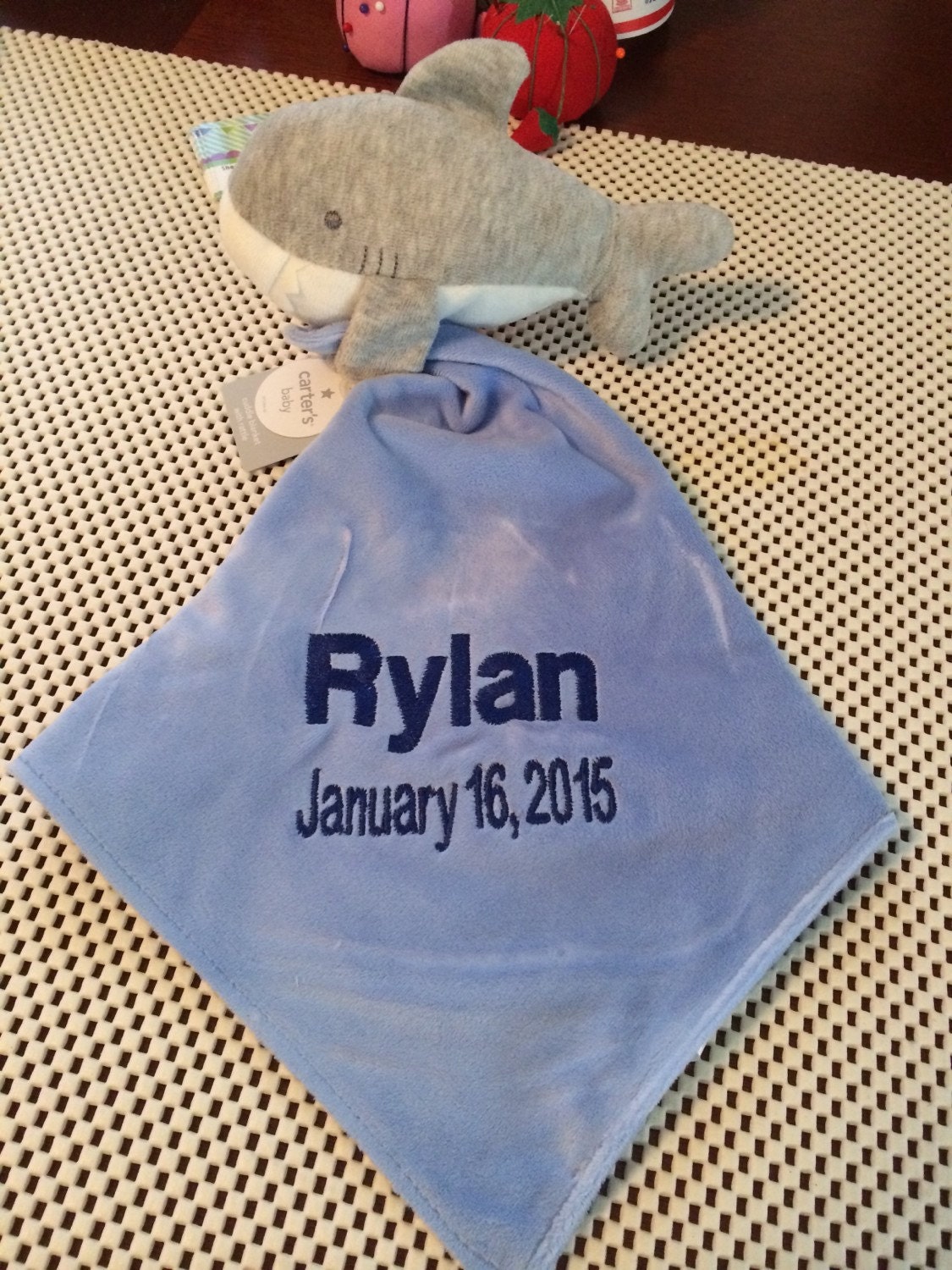 Carter's Plush Shark Security Blanket Baby Lovey