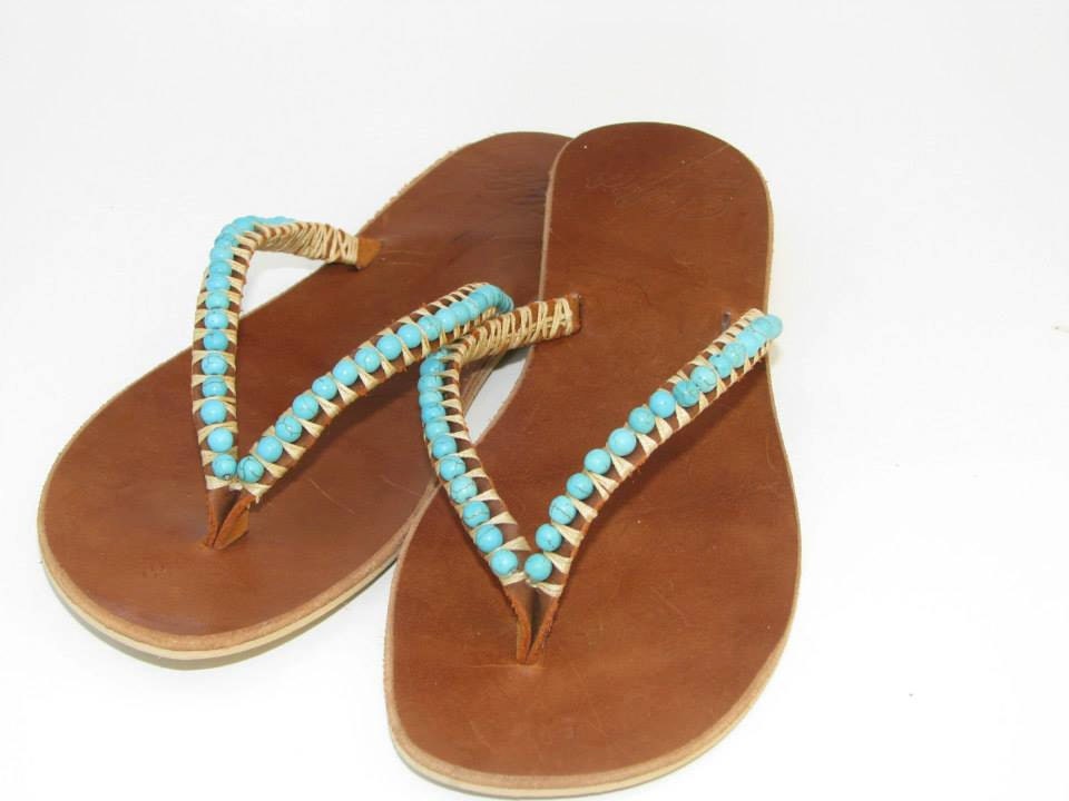 turquoise flip flops sandals
