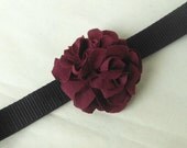 Maroon Jersey Dog collar Flower Bow, Deep burgundy marsala rose with handy VELCRO® closure, Pet collar accessory Maroon Jersey Dog collar Flower Bow, Deep burgundy marsala rose with handy VELCRO® closure, Pet collar accessory