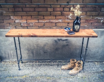 Wood and pipe console table || rustic console table || entryway table || foyer table || industrial chic || rustic sofa table || tv stand