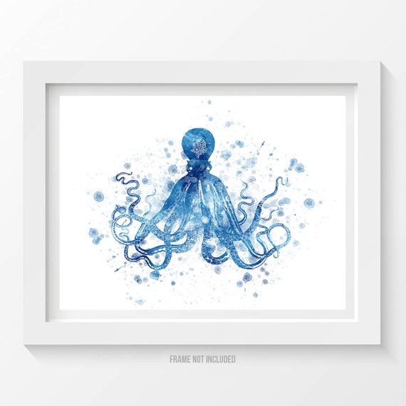 Octopus Poster Octopus Print Octopus Decor bathroom decor