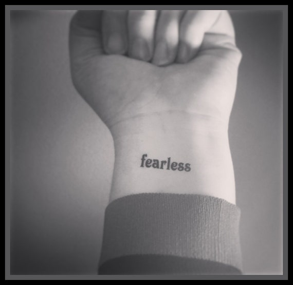 fearless temporary tattoo fake tattoo word tattoo wrist tattoo