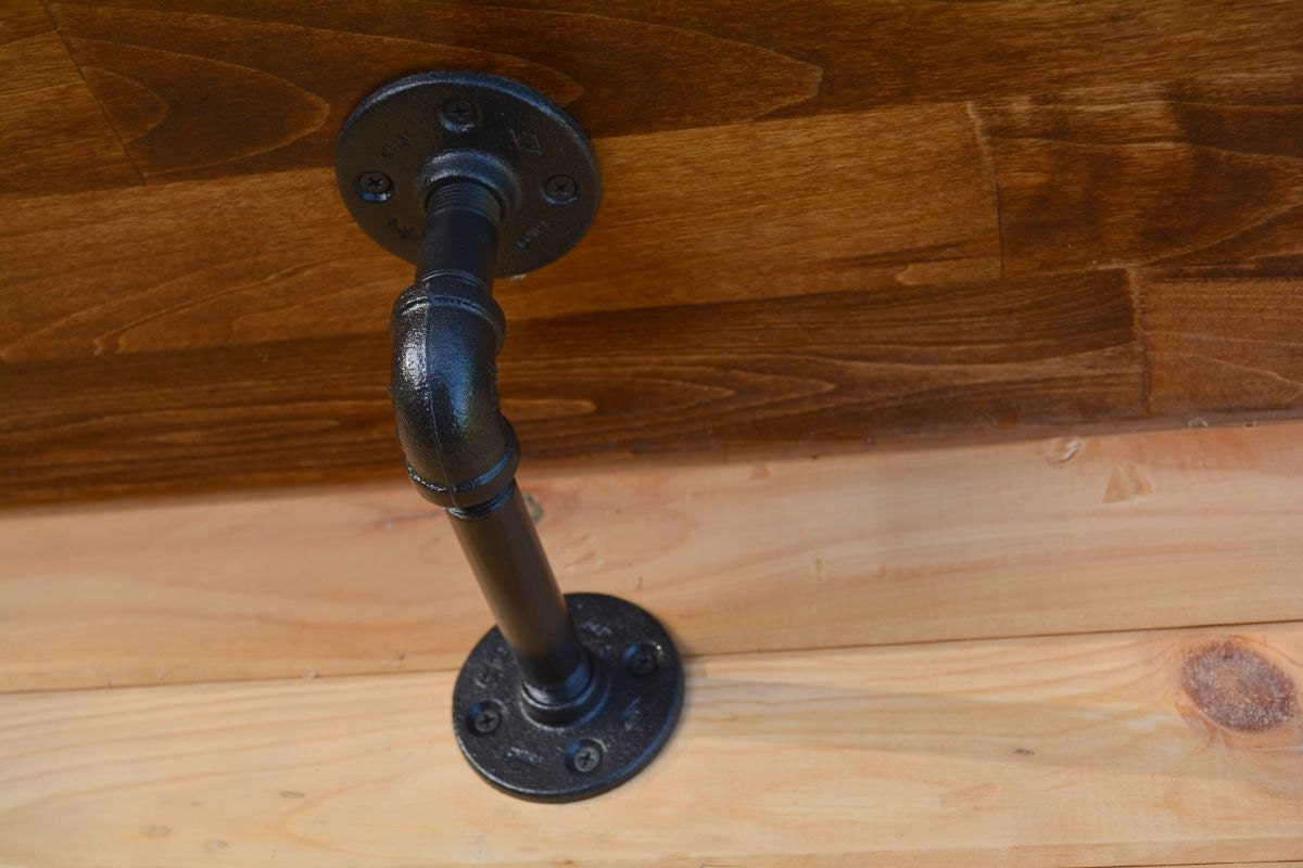 Industrial Pipe Shelf Bracket Metal Pipe Shelf by reclaimerdesign